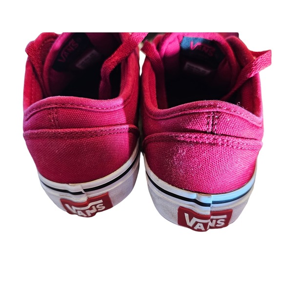 Vans size 2.5 kids red sneakers low top EUC unisex - Picture 4 of 6